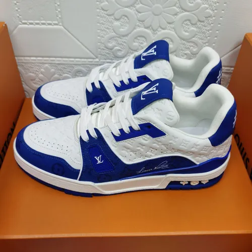 Louis Vuitton Mens Shoes Fashion Sneakers Design Luxury Brand LV TRAINER SNEAKER Mix of materials with Original Box 1A9JI9
