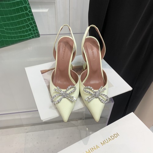 Amina Muaddi Womens Shoes Sandals Slippers Luxury Brand Fashion Pumps for Women with Original Box 9cm Heel