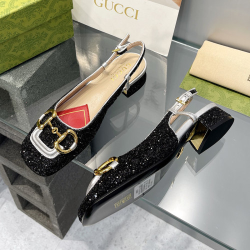 Gucci Womens Shoes Pumps Luxury Brand Women's Low-Heel Pump With Horsebit In Leather 2.5cm Heel with Original Box 694855 BNC00 5815