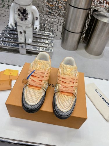 Louis Vuitton Mens Shoes Fashion Sneakers Design Luxury Brand LV TRAINER SNEAKER 1ABLVV Mix of materials with Original Box 1ABLUR  