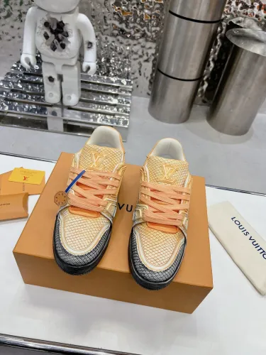 Louis Vuitton Mens Shoes Fashion Sneakers Design Luxury Brand LV TRAINER SNEAKER 1ABLVV Mix of materials with Original Box 1ABLUR  