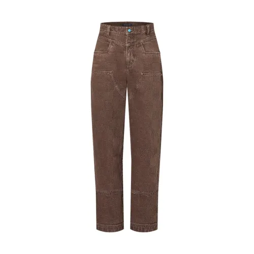 Louis Vuitton Luxury Brand Women Mens Pant Jeans Damier Workwear Denim Pants 1AFX42   