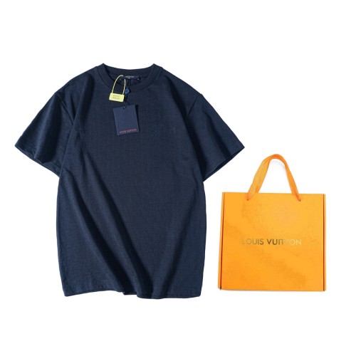 Louis Vuitton Luxury Brand Men Womens Short Sleeve T-Shirt Damier Cotton Pique T-Shirt   