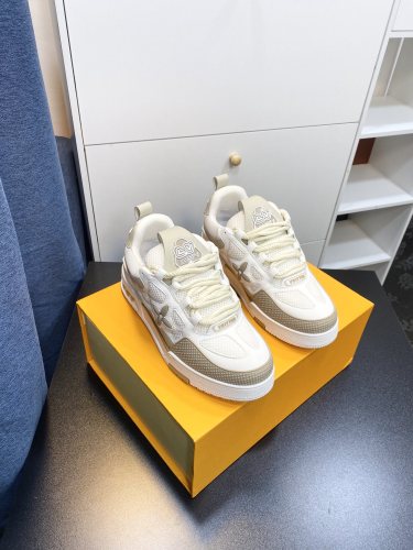 Louis Vuitton Mens Shoes Fashion Sneakers Design Luxury Brand LV TRAINER SNEAKER Mix of materials with Original Box 1AB9XJ  