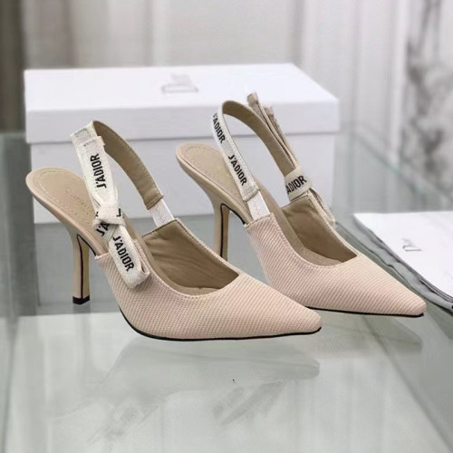 Dior Women Shoes Pumps Luxury Design Fashion Type 9.5cm High Heel Shoes for Wedding Style J'ADIOR SLINGBACK PUMP Cotton Fabric with Original Box