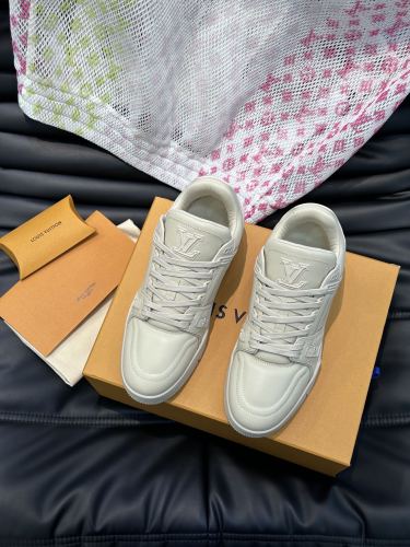 Louis Vuitton Mens Shoes Fashion Sneakers Design Luxury Brand LV TRAINER SNEAKER 1ABLVV Mix of materials with Original Box 1ABLUR  