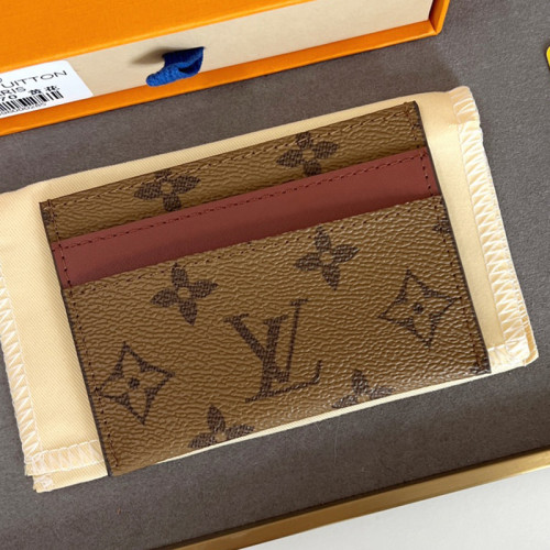 Louis Vuitton Womens Mens Bags Card Holder Luxury Brand M62170 Double Card Holder with Original Box  