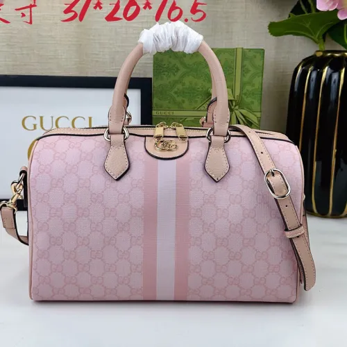 Gucci Womens Bags Handbags Shoulder Messenger Bags Luxury Brand Ophidia medium top handle bag in beige with Original Box 77206596IWG8745