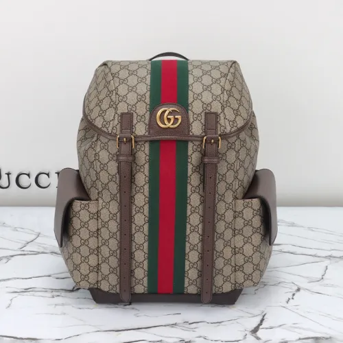 Gucci Womens Bags Backpacks Luxury Brand Gucci GG Supreme Ophidia Medium Backpack With Straps  