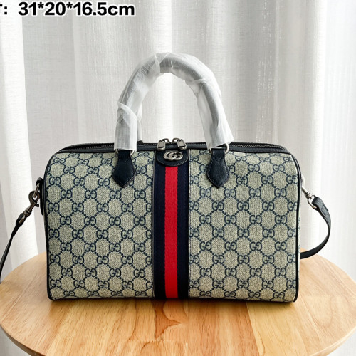 Gucci Mens Womens Bags Handbags Keepall Design Luxury Brand Ophidia medium top handle bag in blue and beige canvas 772065 96IWN 4076 without Original Box