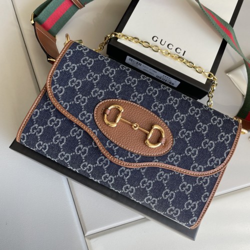 Gucci Womens Bags Luxury Brand Gucci Horsebit 1955 small bag in GG Supreme with Original Box 677286 HUHHX 9759