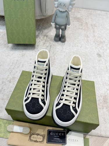 Gucci Womens Shoes Sneakers Luxury Brand Women's GG high top sneaker with Original Box  