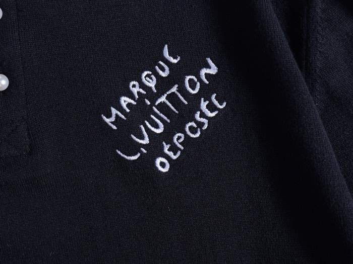 Louis Vuitton Luxury Brand Men Womens Short Sleeve T-Shirt Embroidered Short-Sleeved Cotton Blend Polo Shirt 1AFQQJ   