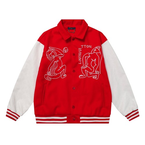 Louis Vuitton Men Womens Jackets Coat Luxury Brand Mens Jackets Varsity Blouson Top Quality   