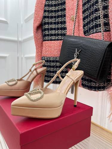 Valentino Garavani Women Fashion Shoes Pumps Luxury Brand Vlogo Signature Calfskin with Original Box 10cm Heel