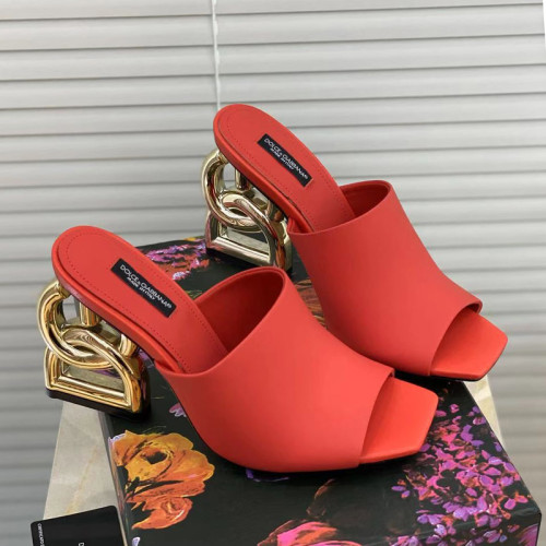 Dolce&Gabbana Womens Shoes Sandals Slippers Luxury Brand Fashion leather sandals with DG Pop 9cm heel with Original Box Whatsapp 