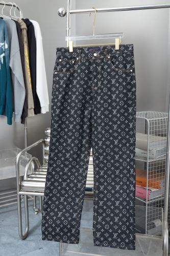 Louis Vuitton Luxury Brand Women Mens Pant Jeans Monogram Jacquard Denim Skate Pants 1AFX30   