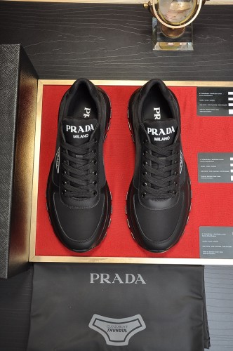 Prada Mens Shoes Casual Luxury Brand Breathable Sneakers with Original Box