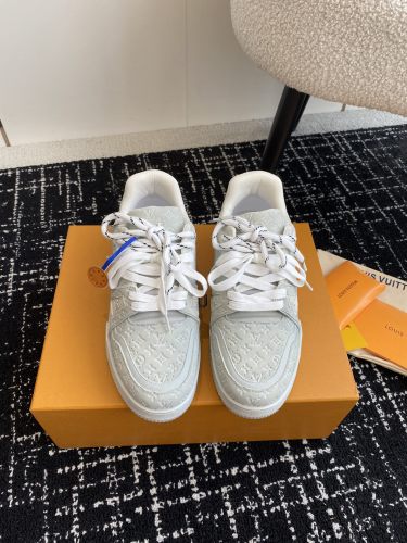 Louis Vuitton Mens Shoes Fashion Sneakers Design Luxury Brand LV TRAINER SNEAKER 1ABLVV Mix of materials with Original Box 1ABLUR  