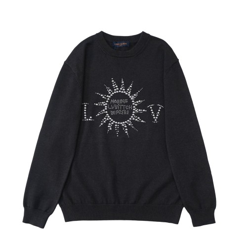 Louis Vuitton Men Womens Sweater Knitwear Luxury Brand Mens Sweaters Embellished Long-Sleeved Merino Wool Crewneck 1AFXKO Top Quality   