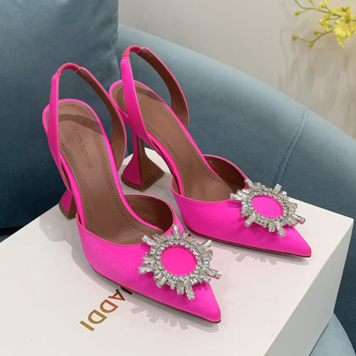 Amina Muaddi Womens Shoes Sandals Slippers Luxury Brand Fashion Pumps for Women with Original Box 9cm Heel