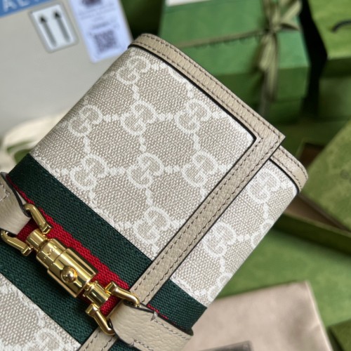 Gucci Womens Mens Bags Wallets Luxury Brand Gucci Jackie 1961 chain wallet with Original Box 652681 HUHHG 9794
