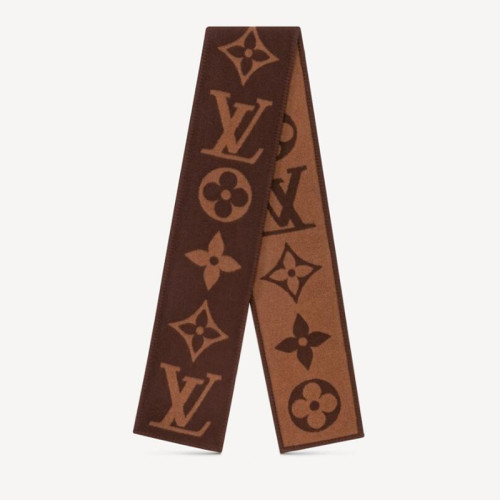 Louis Vuitton Scarves Womens Fashion Scarf Luxury Brand SWEET DREAMS SCARF with Original Box M77379 Brown 100% cashmere Monogram Pattern