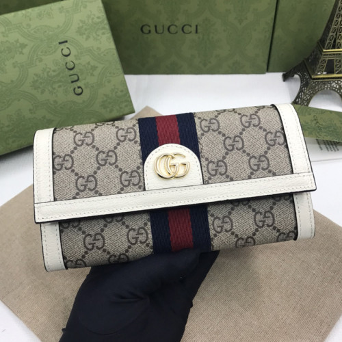 Gucci Womens Mens Bags Wallets Luxury Brand Gucci GG Supreme Ophidia Continental Wallet with Original Box 523153 96IWG 9794