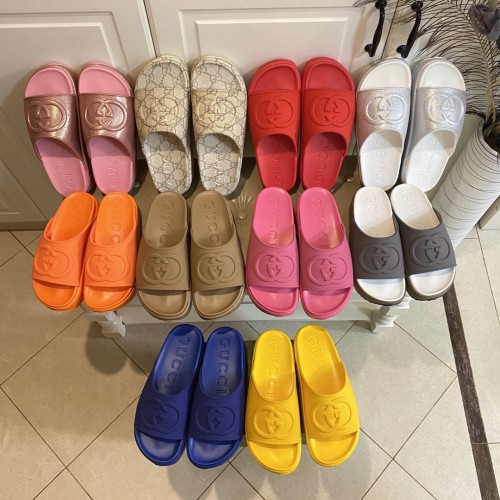 Gucci Womens Shoes Platform Slide Slippers Sandal Summer Design Luxury Brand Women's GG platform slide sandal with Original Box