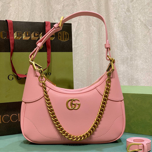 Gucci Womens Bags Shoulder Messenger Bag Luxury Brand Gucci Aphrodite small shoulder bag in pink leather with Original Box 731817 AAA9F 5815