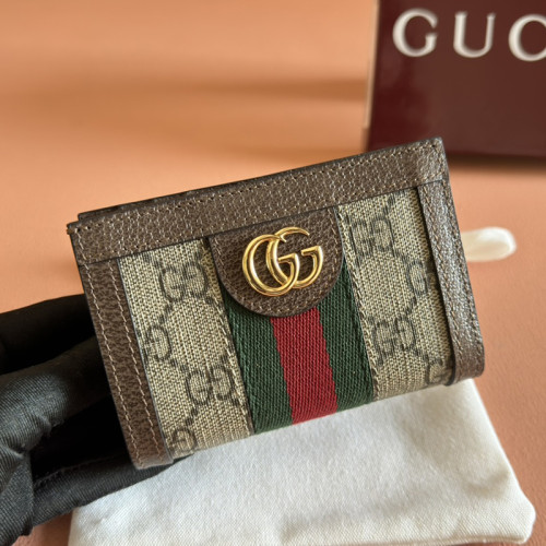 Gucci Womens Mens Unisex Bags Wallets Clutch Luxury Brand GG OPHIDIA BI-FOLD WALLET 813296 96IWG 8745 with Original Box