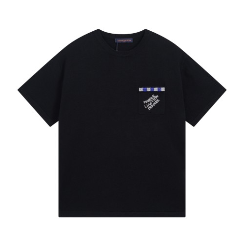 Louis Vuitton Luxury Brand Men Womens Short Sleeve T-Shirt Embellished Short-Sleeved Cotton Crewneck   