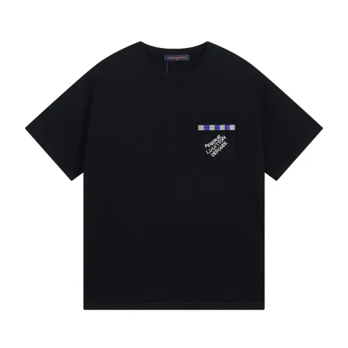 Louis Vuitton Luxury Brand Men Womens Short Sleeve T-Shirt Embellished Short-Sleeved Cotton Crewneck   