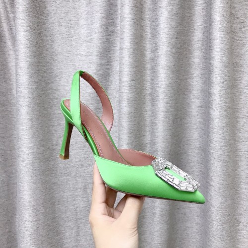 Amina Muaddi Womens Shoes Sandals Slippers Luxury Brand Fashion Pumps for Women with Original Box 8.5cm Heel