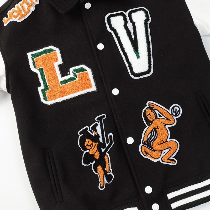Louis Vuitton Men Womens Jackets Coat Luxury Brand Mens Jackets Varsity Blouson Top Quality   