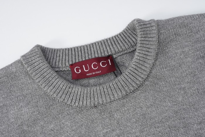 Gucci Men Womens Sweater Luxury Brand Womens Knitwear WOOL SWEATER WITH GUCCI INTARSIA 795347 XKD74 1423 Top Quality   