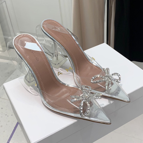 Amina Muaddi Womens Shoes Sandals Slippers Luxury Brand Fashion Pumps for Women with Original Box 9cm Heel