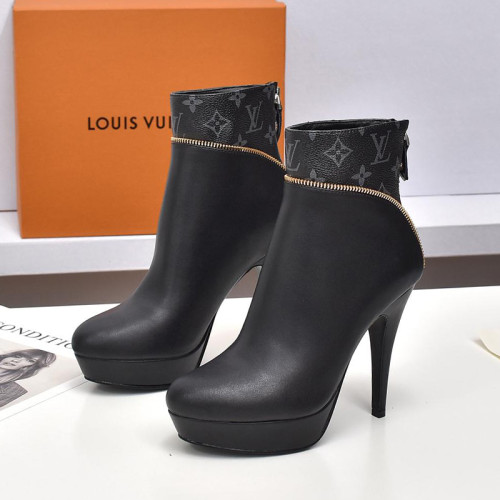 Louis Vuitton Women Shoes Boots Luxury Brand AFTERGLOW PLATFORM ANKLE BOOT 1AAC2M with Original Box
