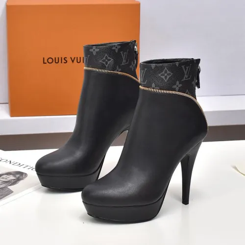 Louis Vuitton Women Shoes Boots Luxury Brand AFTERGLOW PLATFORM ANKLE BOOT 1AAC2M with Original Box