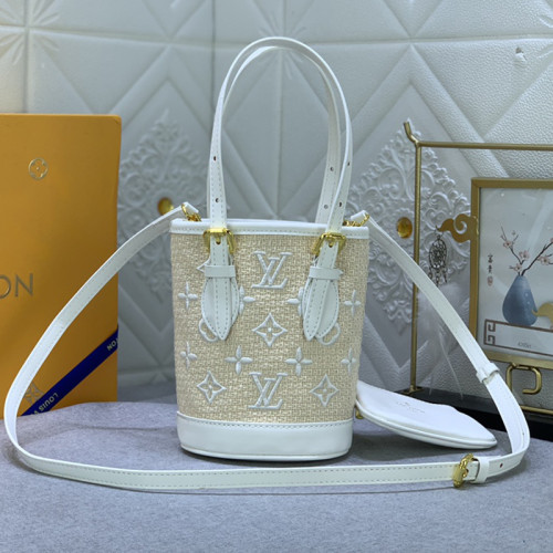 Louis Vuitton Womens Shoulder Bags Handbags Luxury Brand Nano Bucket Other Monogram Canvas M82418 Fashion  