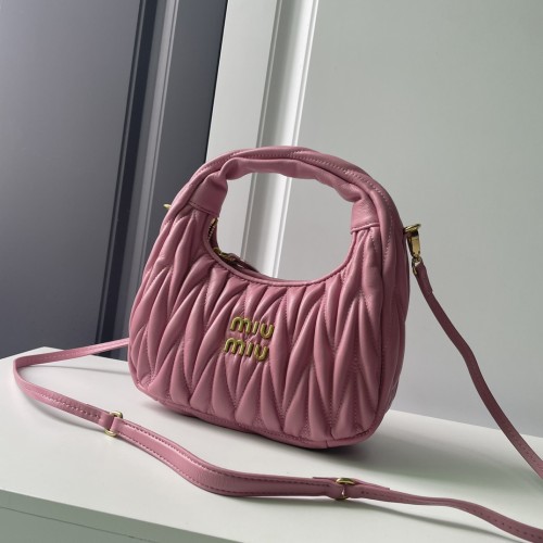 MiuMiu Womens Fashion Handbags Matelassé Shoulder Bag Leather Luxury Brand Miu Miu Wander Matelasse Nappa Leather Hobo Bag  