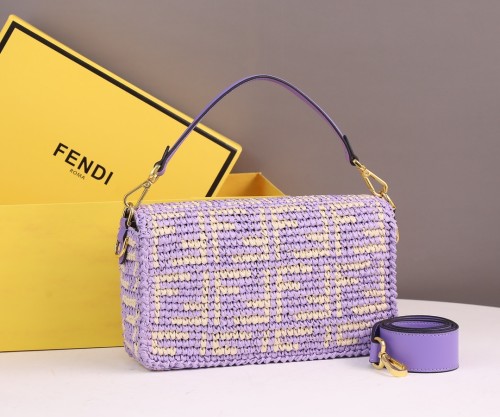 Fendi Womens Bag Shoulder Bags Luxury Brand Baguette fabric bag Fashion Bags for Women with Original Box 8BR600A72VF1AQA
