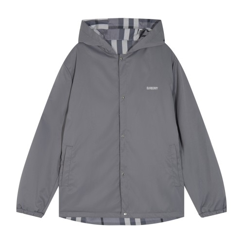 Burberry Women Mens Hoodie Coat Luxury Brand Mens Reversible Check Jacket Top Quality   