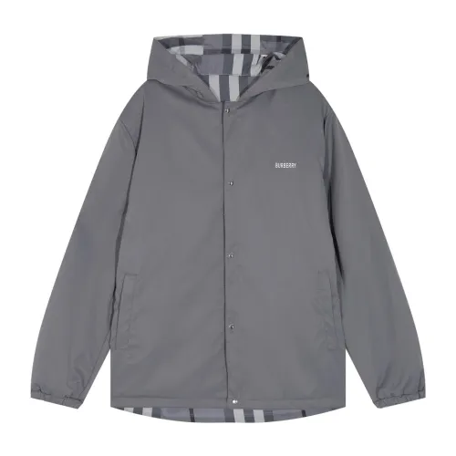 Burberry Women Mens Hoodie Coat Luxury Brand Mens Reversible Check Jacket Top Quality   