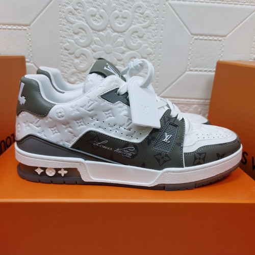 Louis Vuitton Mens Shoes Fashion Sneakers Design Luxury Brand LV TRAINER SNEAKER Mix of materials with Original Box 1A9JI9
