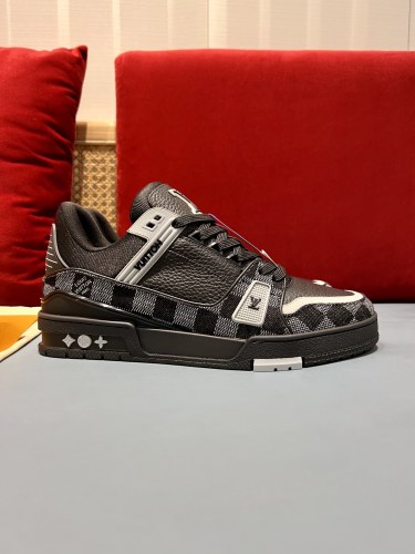 Louis Vuitton Mens Shoes Fashion Sneakers Design Luxury Brand LV TRAINER SNEAKER 1ABLVV Mix of materials with Original Box 1ABLUR  