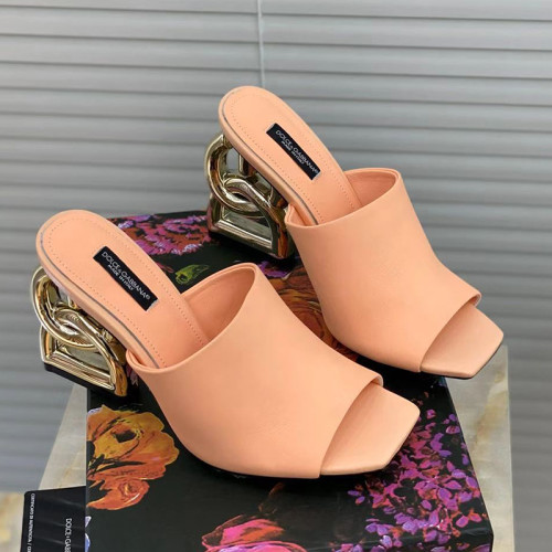Dolce&Gabbana Womens Shoes Sandals Slippers Luxury Brand Fashion leather sandals with DG Pop 9cm heel with Original Box Whatsapp 