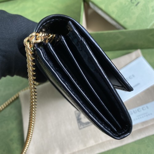Gucci Womens Mens Bags Wallets Luxury Brand Gucci Jackie 1961 chain wallet with Original Box 652681 14J0G 1000
