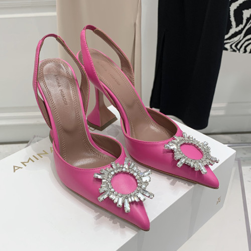 Amina Muaddi Womens Shoes Sandals Slippers Luxury Brand Fashion Pumps for Women with Original Box 9cm Heel