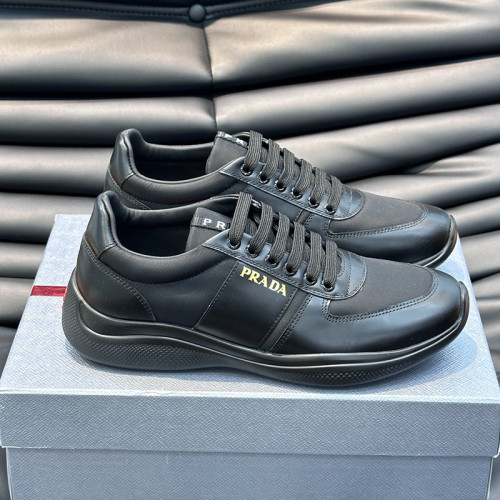 Prada Mens Shoes Casual Luxury Brand Breathable Sneakers with Original Box Downtown leather sneakers 2EE364_3LKG_F098Z with Original Box Whatsapp 